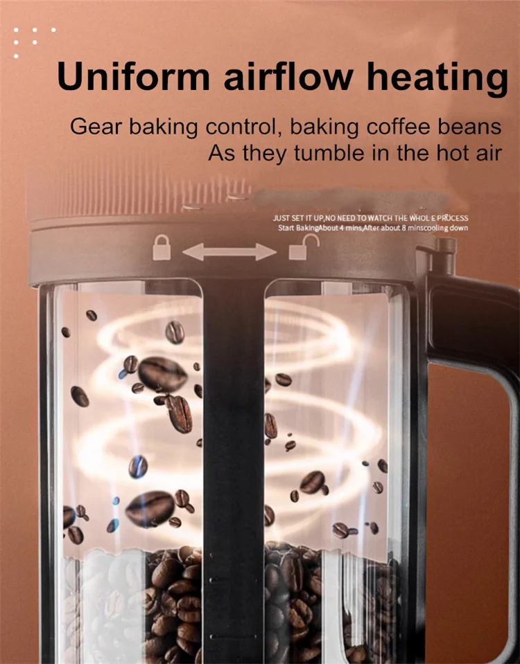 Description Picture 5 of itemSmall Full-Automatic Coffee Bean Roaster Hot Air Coffee Roaster Household Coffee Bean Electromechanical Household Double Knob