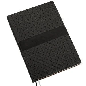Luxury A5 Fashion Business Planner PU Leather Notebook Custom Logo Printing Wholesale Promotional Softcover Black Gift Notebooks