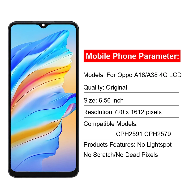 Schermo LCD Sostitutivo Per Oppo A38 (CPH2579) E Oppo A18 (CPH2591) – Display 6,56”, Touchscreen Con Strumenti Di Installazione - 2