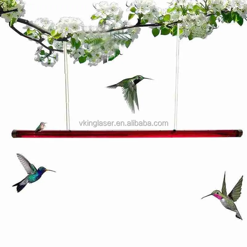 Best Hummingbird Feeder with Hole Birds Feeding Transparent Pipe Outdoor 40cm 