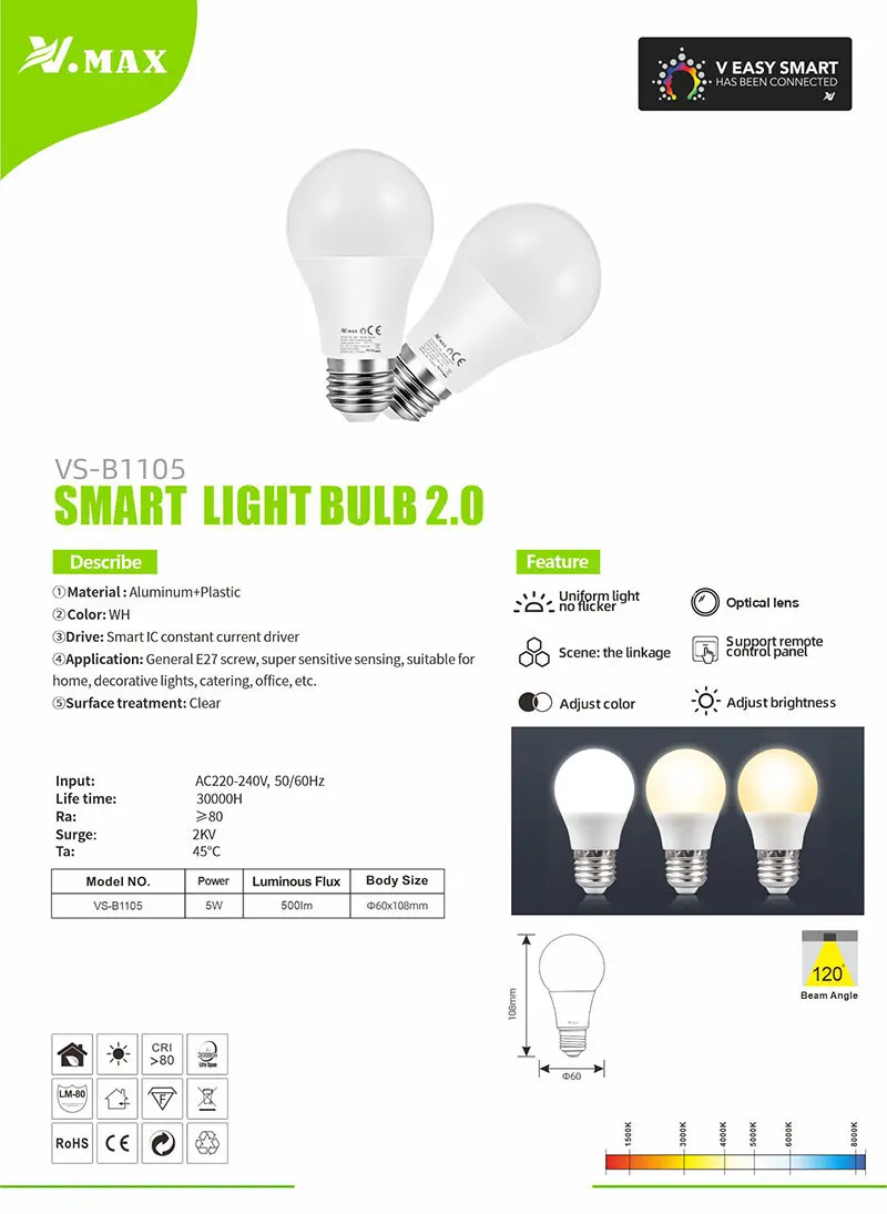 outdoor smart bulb on Vmax General E27 Screw Energy Saving Factory Price B2b Aluminum Intelligent Module Led Smart Bulbs Buy Smart Light Bulb Smart Bulbs Smart Led Bulbs Smart Bulb Wifimi Led Smart Bulb Smart 5