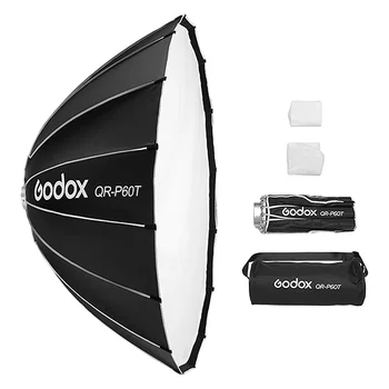 Godox QR-P60T 60cm/23.6in Professional Foldable Quick Release Parabolic Softbox With Standard Bowen Mount & Diffusers