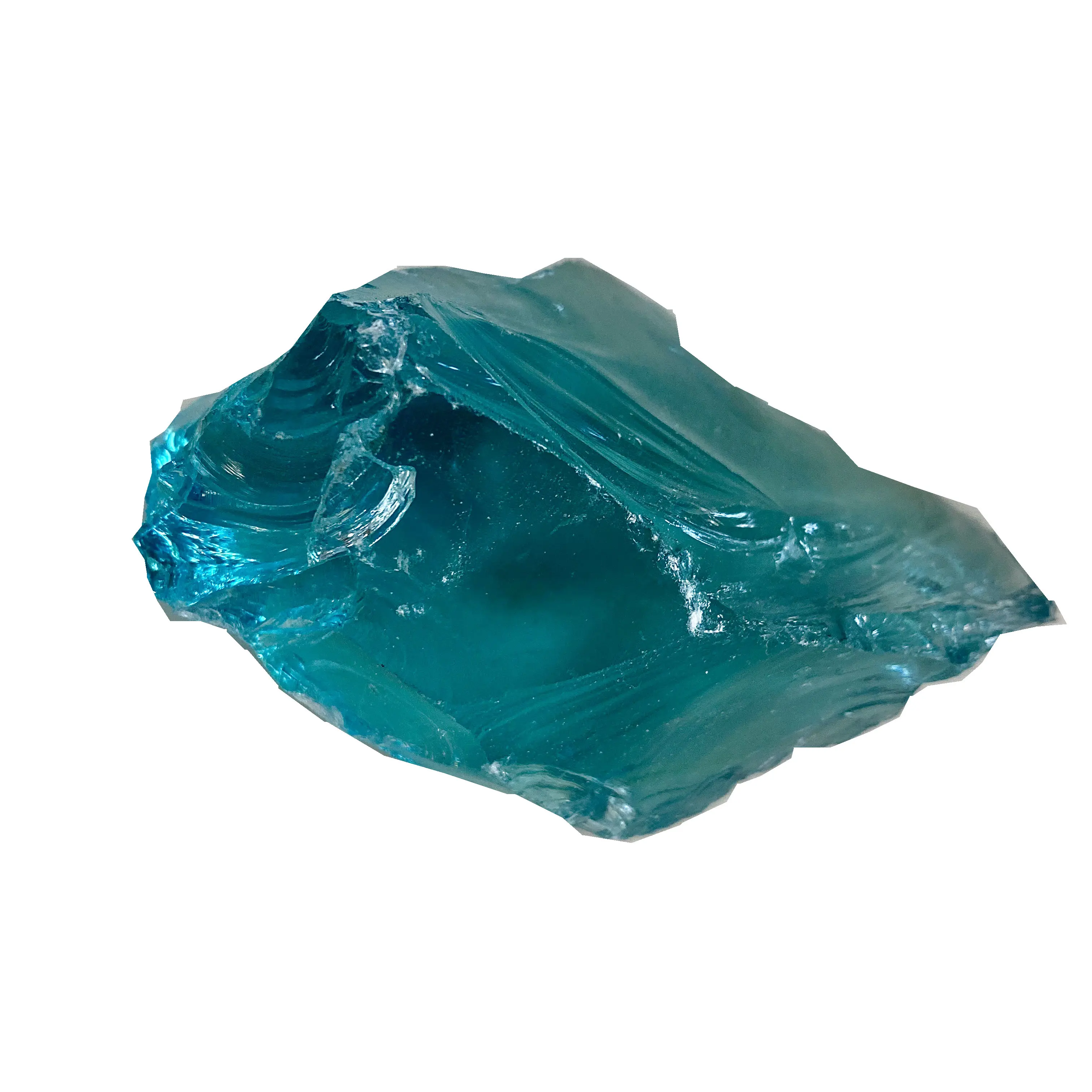 Turquoise Blue Slag Glass Block Home Decoration