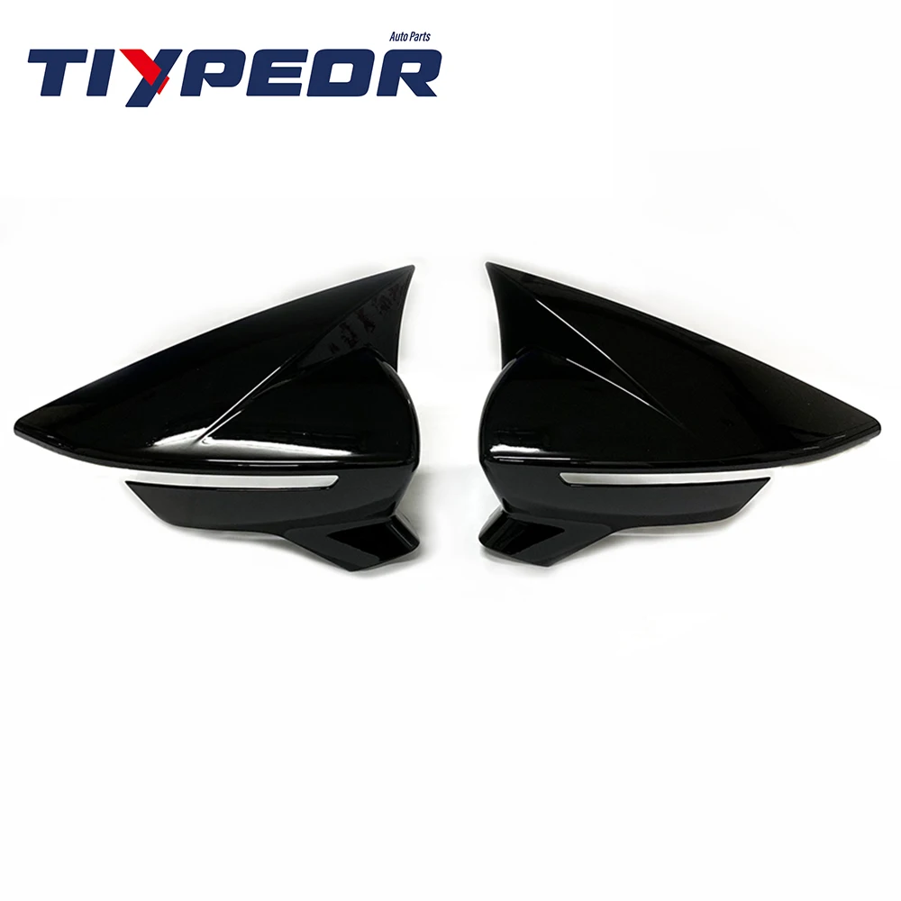 product black mirror cover for seat leon 2013   2020 car side rearview mirror cover abs accessories for 2014 2015 2016 2017 2018 2019-3