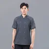 Grey Plus size breathable chef shirts