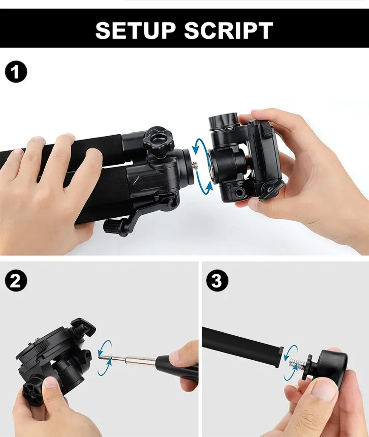 Zomei Q188 Aluminum Professional DSLR Camera Tripod 5-Section Flip Lock Waterproof Shockproof 5KG Load Capacity Portable Bubble