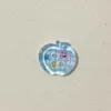 Boutons pomme transparents [carreaux bleu ciel]