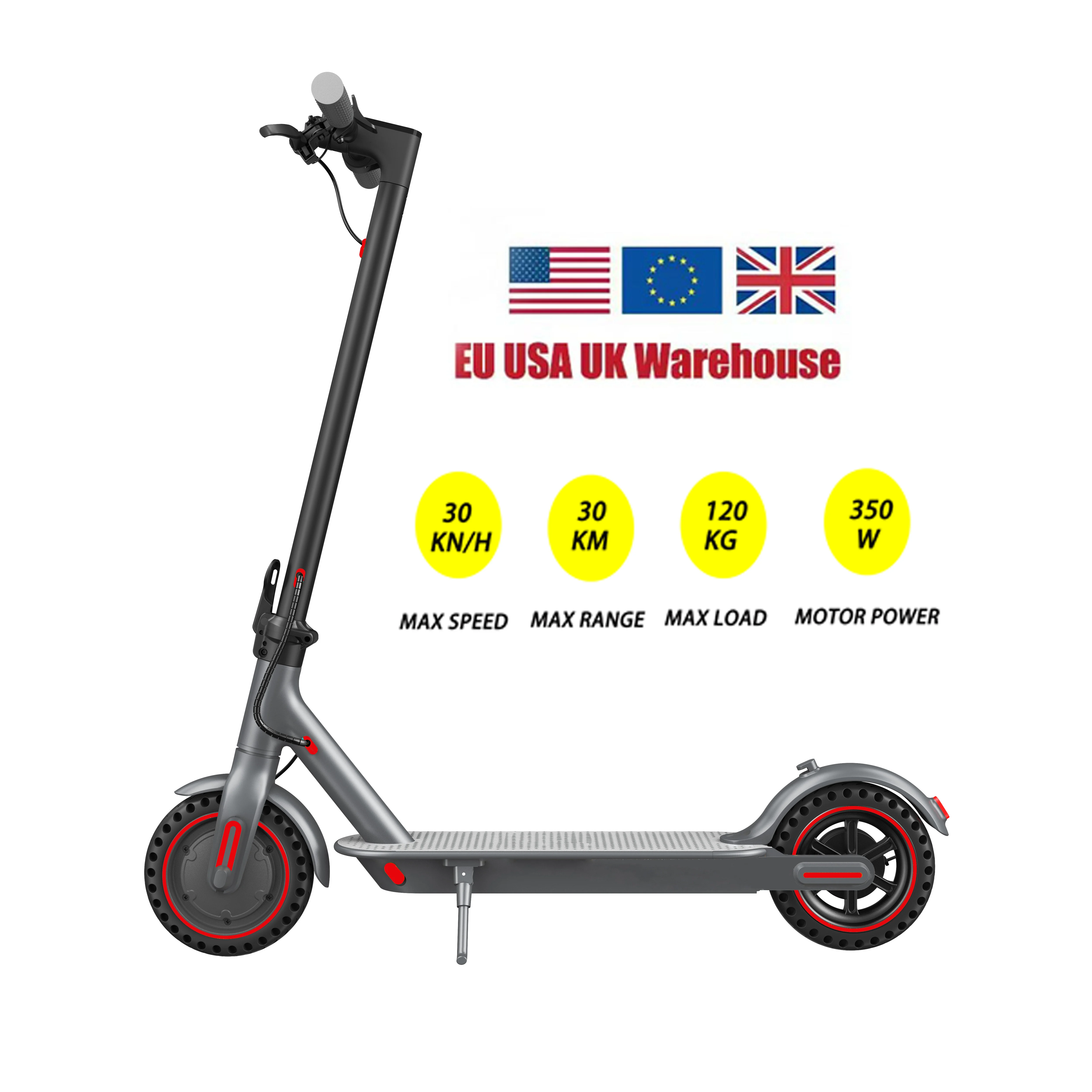 36V 350W Electric Scooters with Solid Tires Trotinette Electrique USA  Warehouse Fast Shipping