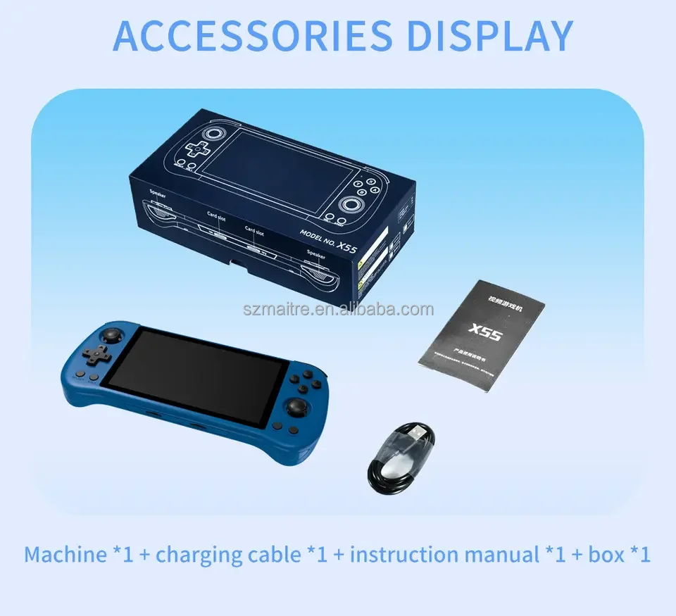 Powkiddy MODEL X55 ジャンク New Powkiddy x55 Custom OS Handheld gaming console & cases