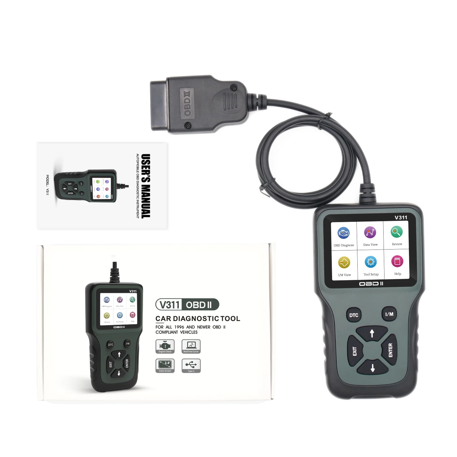 Advanced V311 Auto OBD2 Scanner OBDii Diagnostic Interface Vehicle Computer ELM327 Car OBD Check Engine Reader Diagnostic Tool