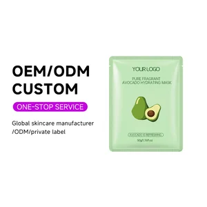 OEM ODM Organic Fruit Whitening Face Skin Care Sheet Masks Anti Aging Hydrating Moisturizing Herbal Hyaluronic Acid Facial Mask
