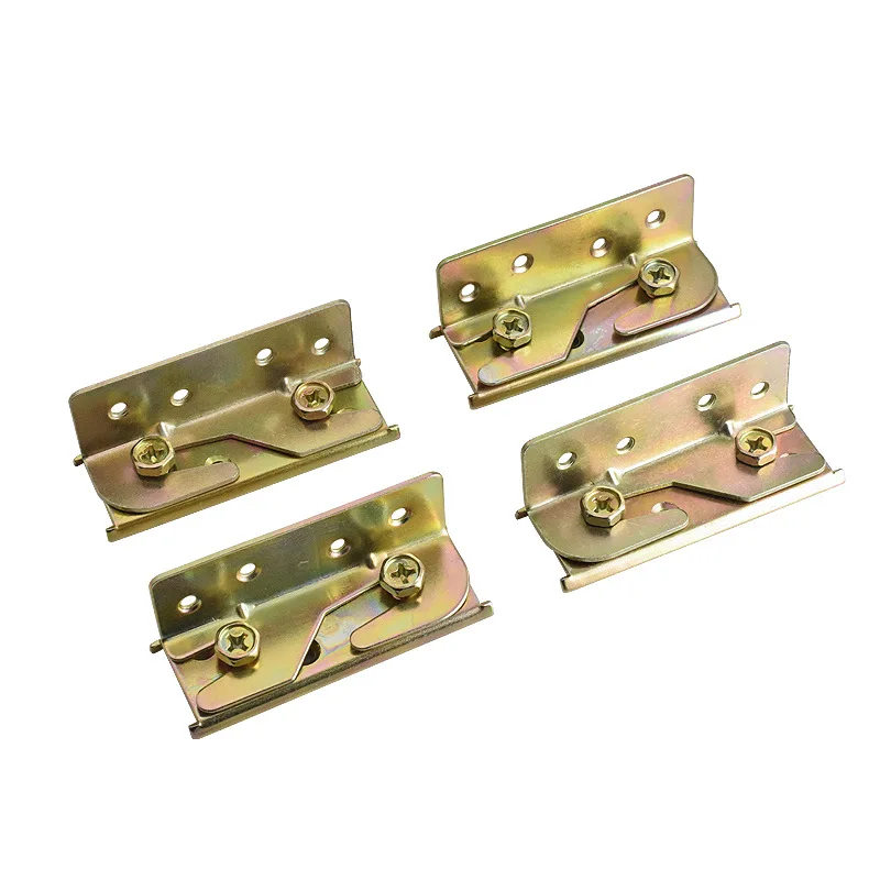 Galvanized Single Steel Flat Angle Bracket Metal Bed Rail Frame Bracket Fastener Functional Furniture Hardware Furniture Hook