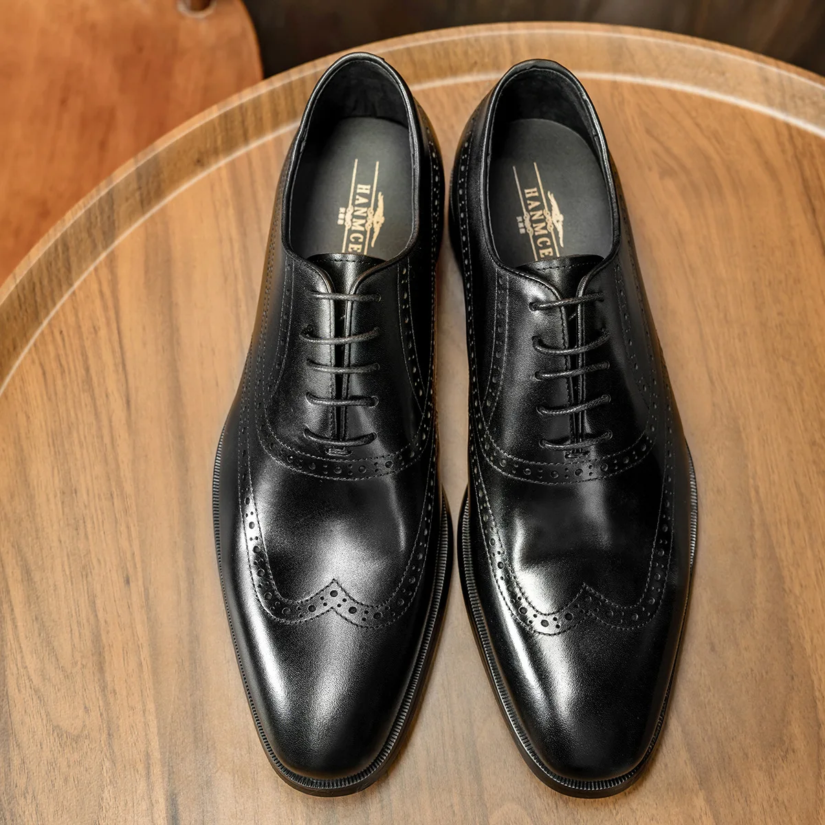 Premium Leather Men\'s Oxfords Derby Dress Shoes Lace Up Formal Business Amazon.com | Jepsen Gord Men main image 2