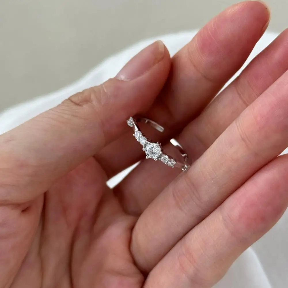 KAKODIY Luxury Beautiful Open 5A Zircon Ring Women Wedding Engagement 925 Sterling Silver Ring detail 7