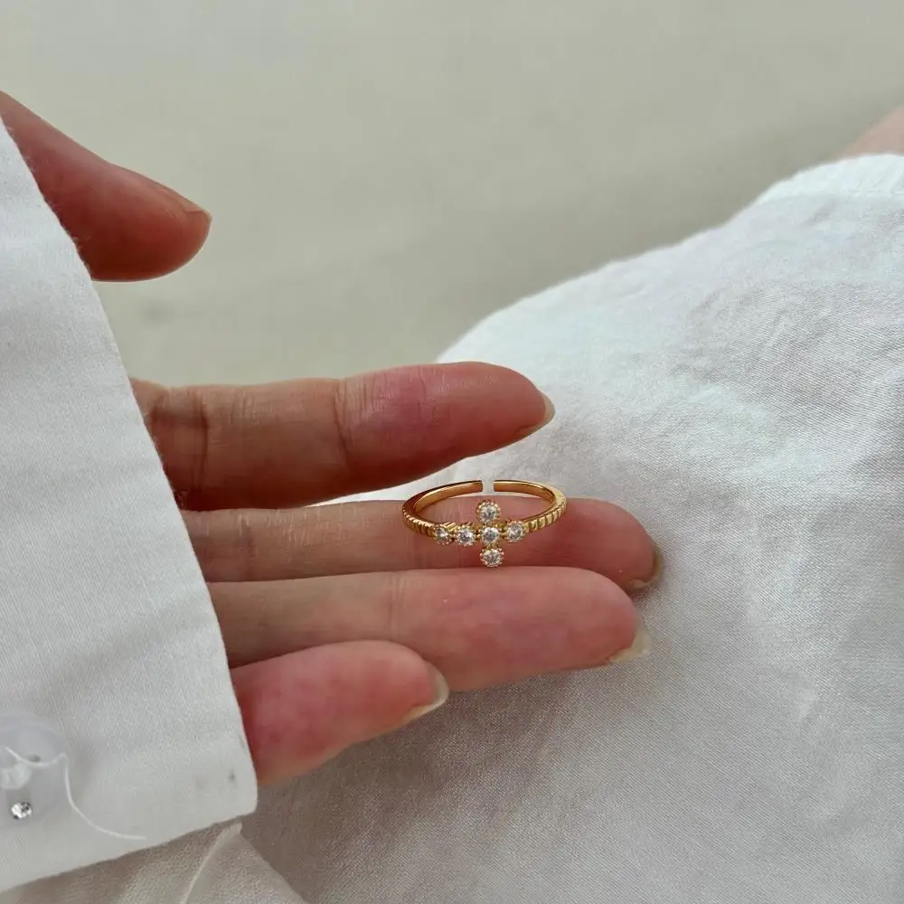 KAKODIY Promise Ring Jewelry for Women Wedding Open Adjustable 925 Sterling Silver Crossroads Flower Ring detail 4