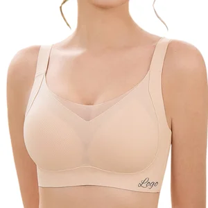 Mesh Design Back Buckles Breathable Women Wireless Bra Soutien Gorge Grande Taille Back Closure Bras Padded Bras for Women
