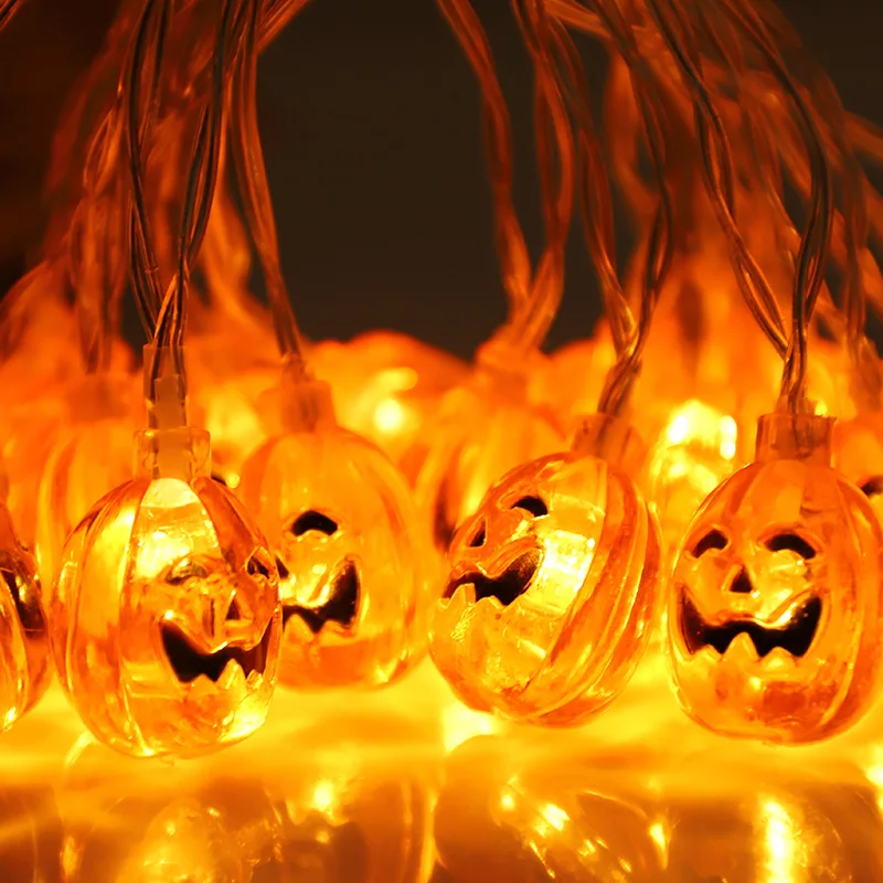 Guirlande Lumineuse Halloween Citrouille - 3 Mètres, 20 LED, à Piles, Pour Intérieur Et Extérieur - 13