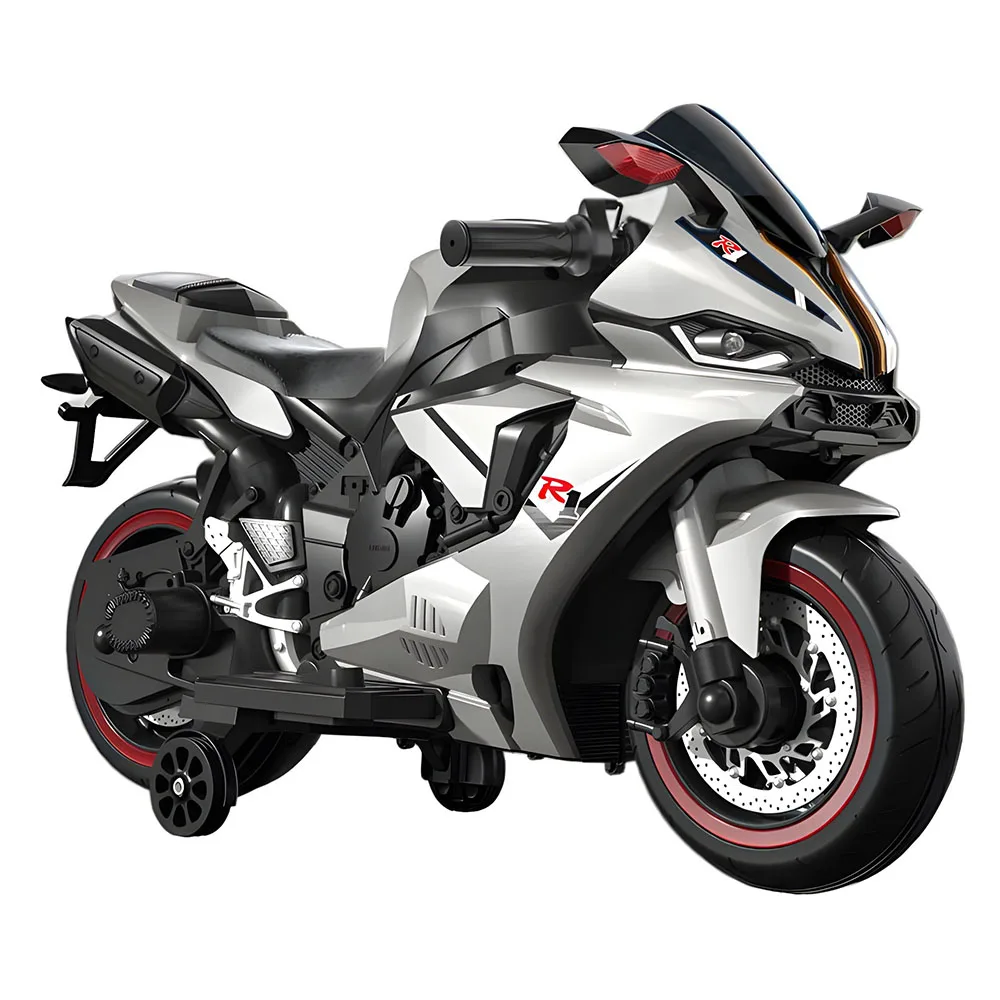 New Model Children's Electric Motorcycle Car Early Education Remote Control Rechargeable Fashion Retro Single/Dual Drive Metal