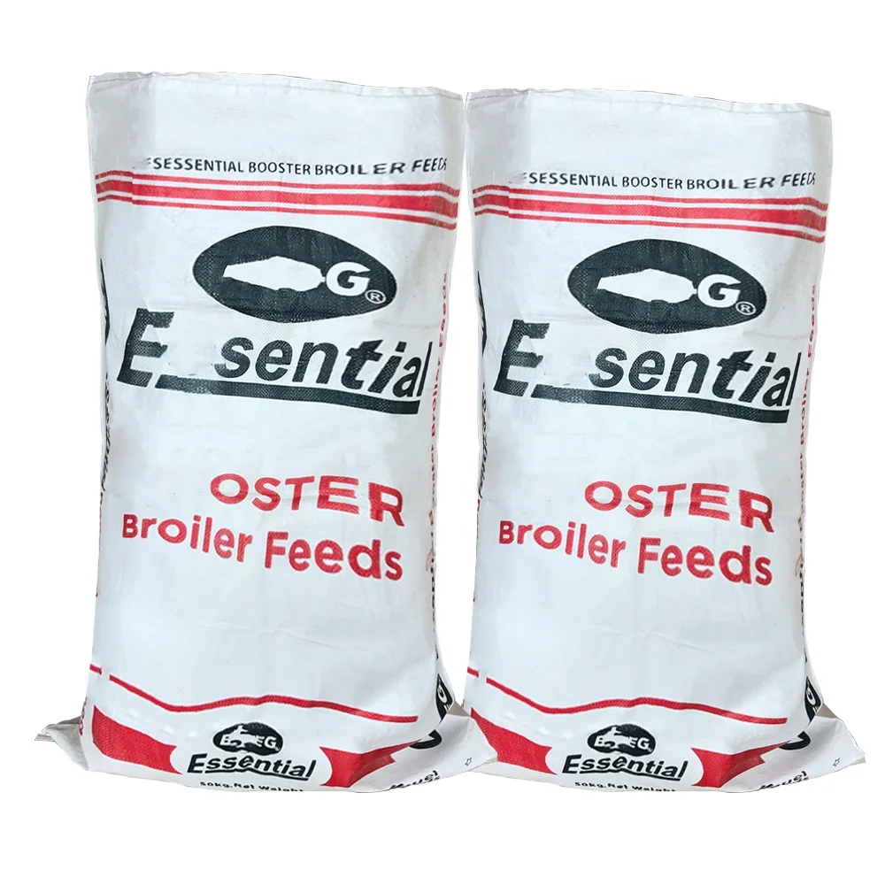 Low Price Packing Agriculture Offset Printing Sack Used 25kg 40kg 50kg Feed White pp Woven Bag