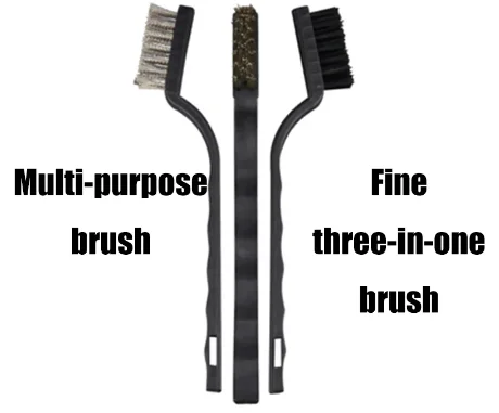 SUNSHINE SS-046 3 In1 Mobile Phone Repair Motherboard Anti-static Steel Brush Fine Cleaning Brush Repair Soft Brush Cleaning