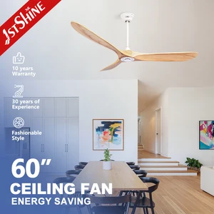 1stshine Ceiling Fan Hot Sale 220V Solid Wood 3 Blades 60 Inches Remote Ceiling Fan with DC Motor
