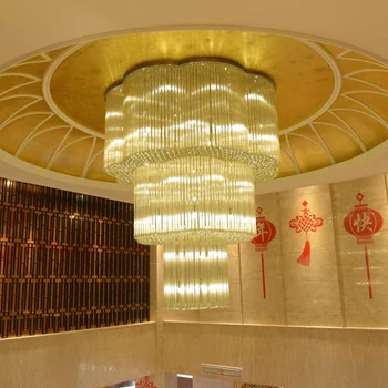 Modern Luxury Hotel Lobby Restaurant Hanging Pendant Lamp Glass Rain Drop Chandelier light