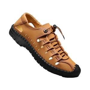 New Men's Breathable Lace-Up Outdoor Sandal Shoes Business Casual Dress with Soft EVA & TPR Insole Spring Season Position