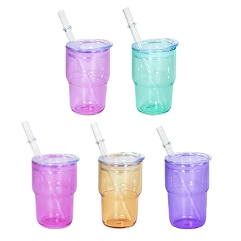 US Warehouse free shipping sublimation blank colored shotglass tumbler 3oz jelly color mini tumbler with lid and straw