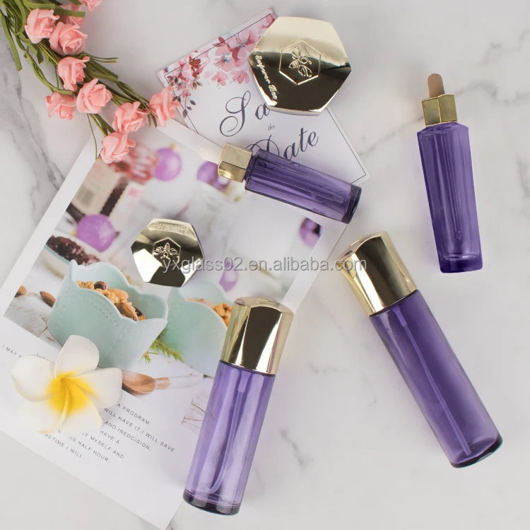 Luxury Cosmetic Packaging Skincare Glass Cream Jar Container Dropper Lotion Pump Bottles supplier