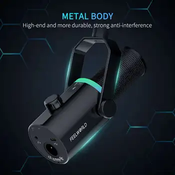 FEELWORLD PM1 Microphone with Real-time Monitoring, OEM Packaging, Easy Volume Control, Ideal for Beginners detail image