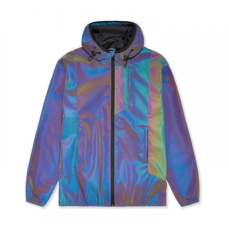 Latest Fabric Design Full Zip Reflective Windbreaker Jacket for Men