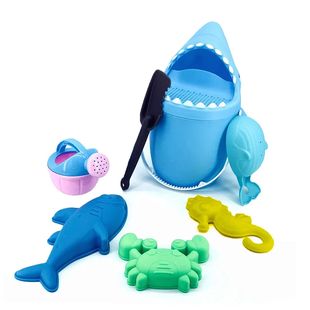 Large Shark Bucket With Shovel Watering Can Ocean Animal Mold Beach ...