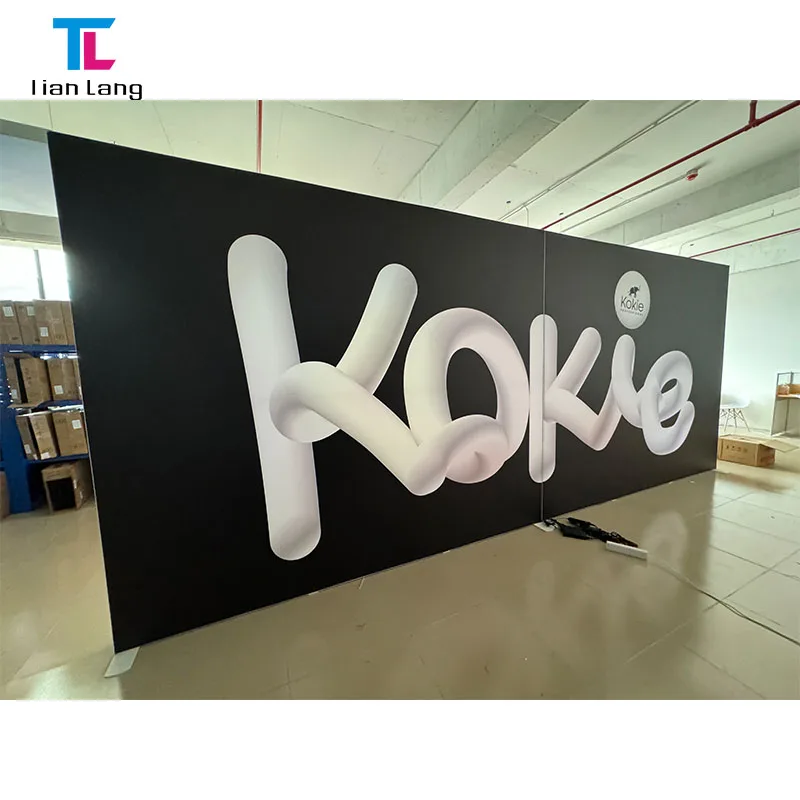 Nástroj na skládání zdarma opakovaně použitelný 10x10 vlastní tkaninový aluminiový pozadí Výstavní stánky Osvětlené SEG Reklamní Pop Up Lightbox