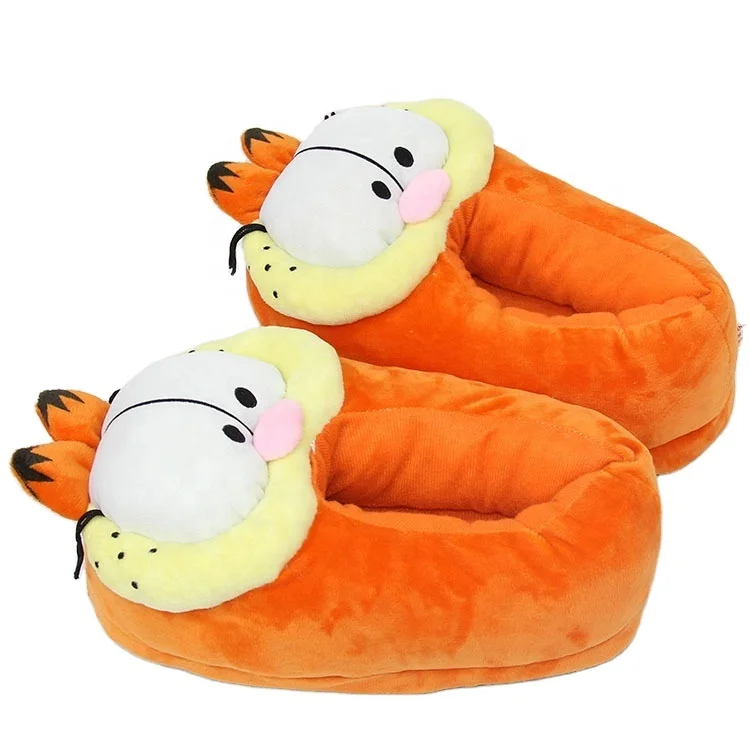 Мягкие чучела с презентабельным видом одежды с изображением кота Гарфилда; Плюшевые тапочки в виде персонажа из мультфильма шлёпанцы для женщин