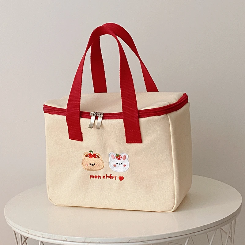 Waterproof Zipper Closure Foldable Eco-Friendly Non-Woven Picnic Food Cooler Bag Portable Thermal Insulated Lunch Bag manufacture