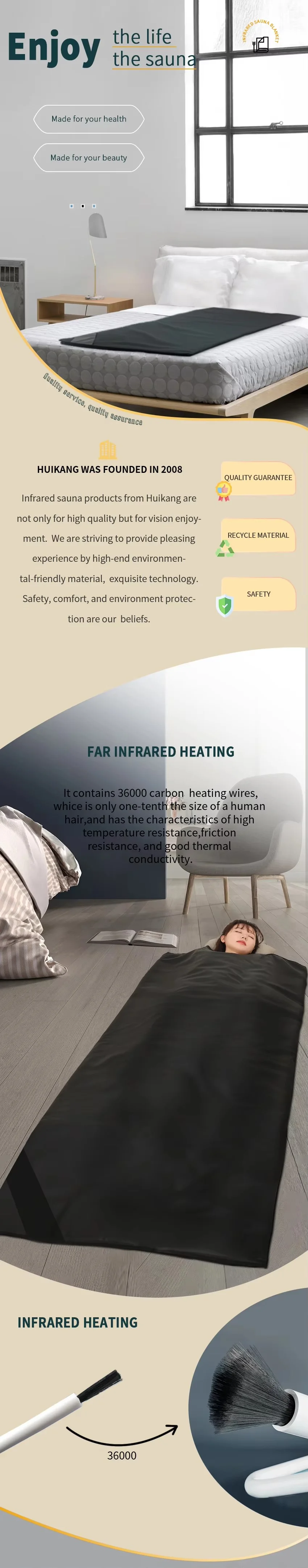 Far Infrared Sauna Blanket with 25-80 Celsius Degree Temperature Control 1 Year Warranty and Carbon Fiber Heating Wire