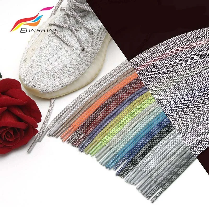 Wholesale Custom Polyester High Reflective Runner Round Rope Shoe Laces Safety