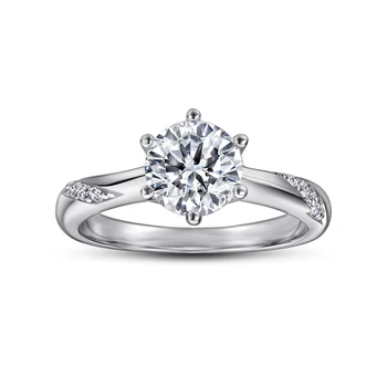 Wholesale 925 Sterling Silver ring 416 Engagement CZ Diamond Rhodium Plating for women