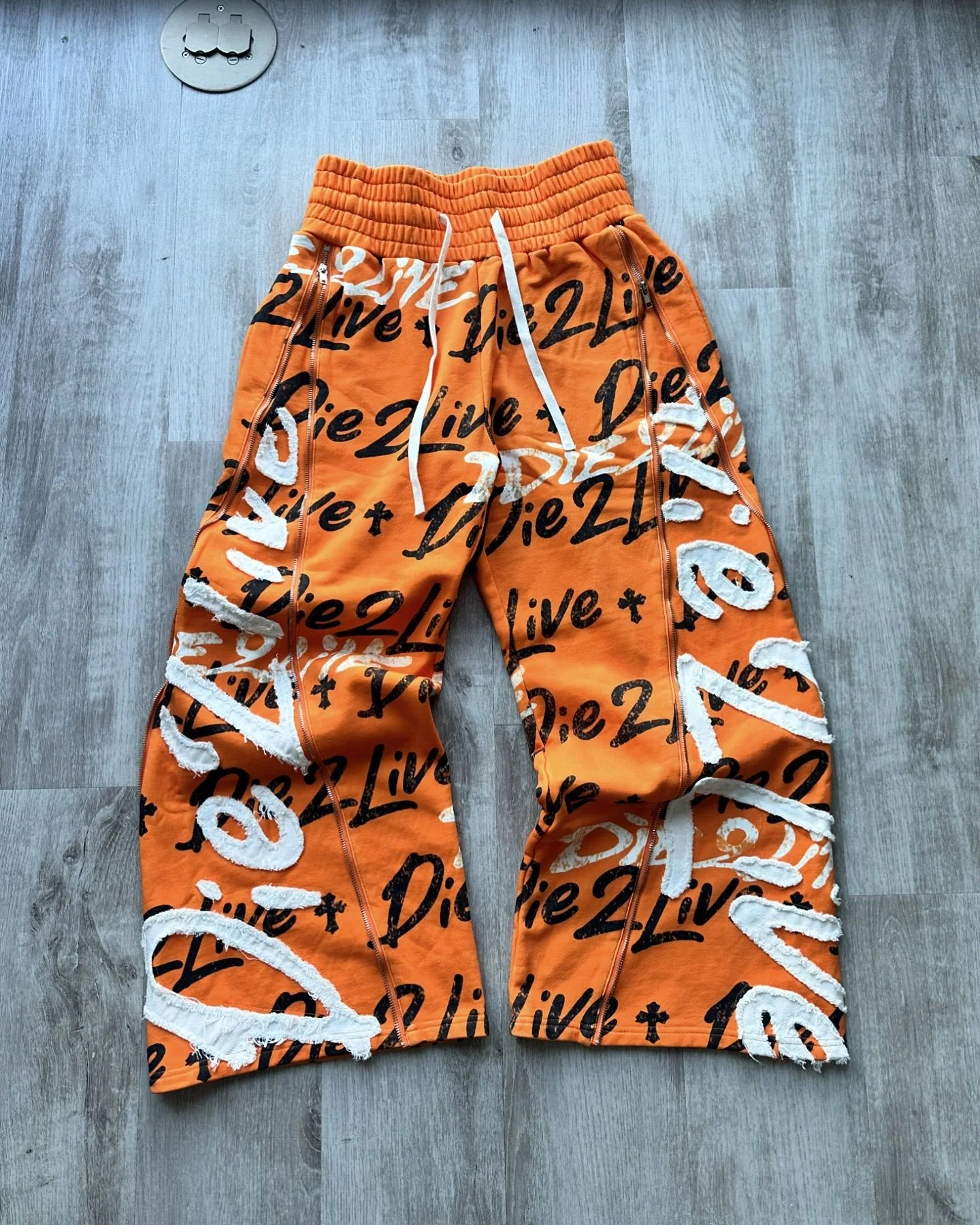 Custom 2 Piece Zip up Baggy Wide Leg Flared Full Print Sweatpants and Cropped Zipper Hoodie Tracksuit Sweatsuits Jogger Sets Men gallery 4