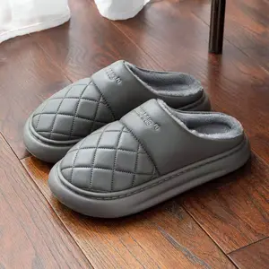 Men's Warm Cotton Shoes with Heel, Anti-slip and Wear-resistant Cotton slippers for Home and Outdoor Use