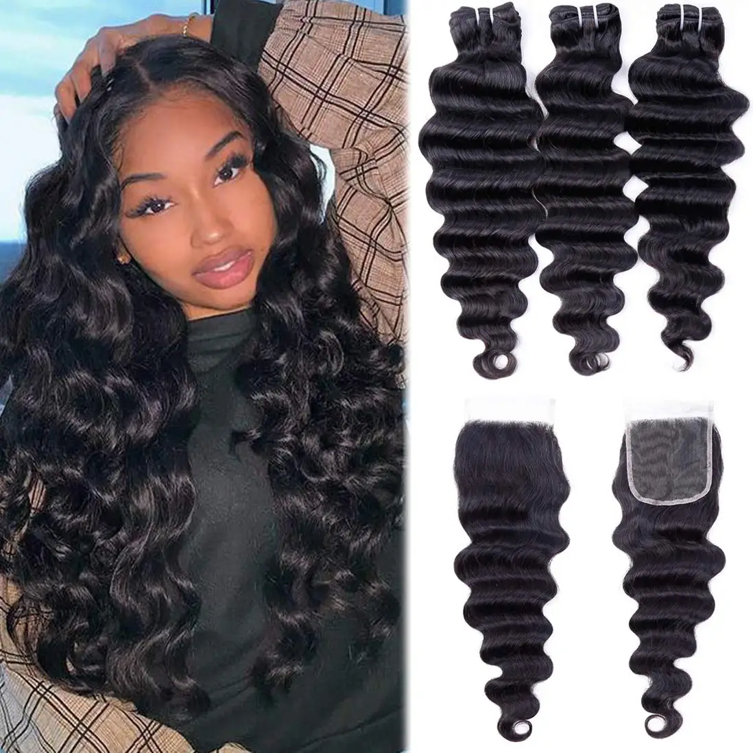 loose deep wave lace closures