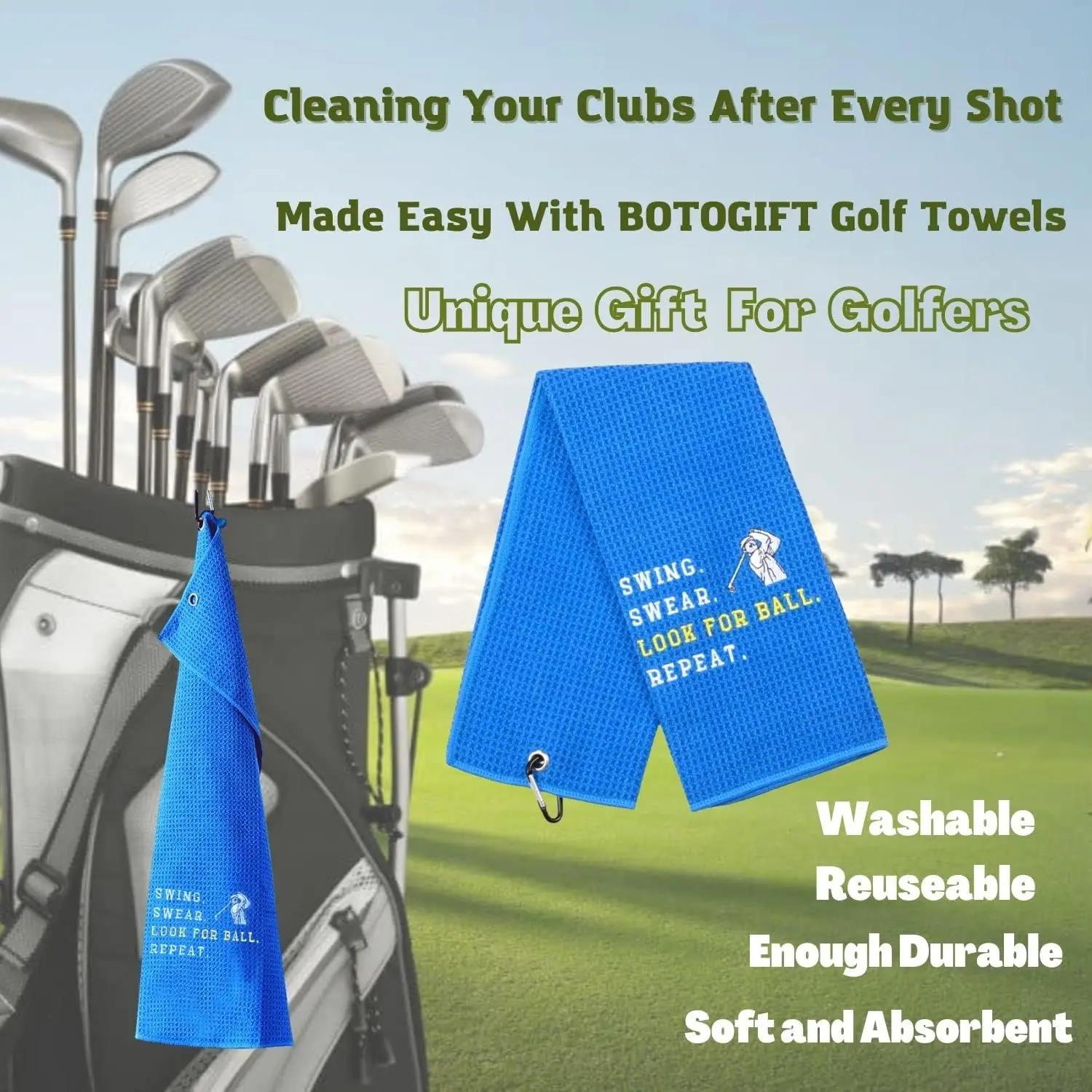 Customized Logo Printed Waffle Microfiber Golf Towel Eco-Friendly Quick-Dry Towel with Hook Sublimation Technique manufacture