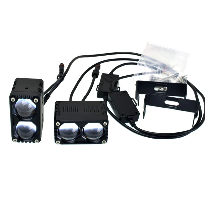 Senlo Blue Lens X2 Plus Dual Color Double Lens Motorcycle Led Light LED Mini Driving Light