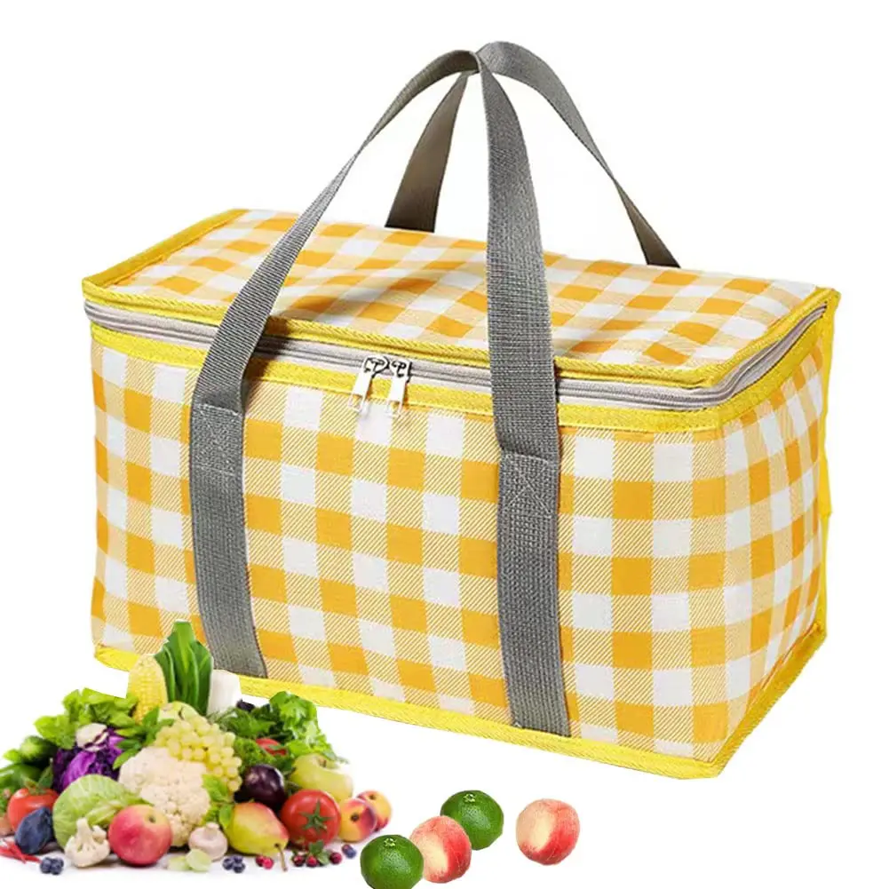Aluminium Foil Tote Printing Picnic Cooler Bag Food Delivery Picnic Camping Lunch Bag Cooler Bag