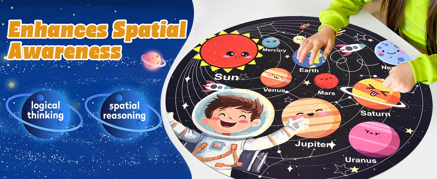 Solar System Planets Education Learning Kids Large Jigsaw Puzzles Toys ...