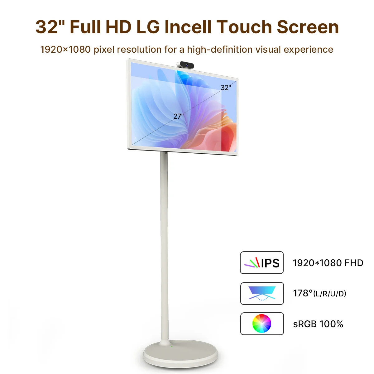 Buy 24 Inch Battery-Power Android Lg Stand By Me Tv In-Cell Touch Screen  Gym Gaming Live Room Smart Tv With Removable Scroll Wheels Product on