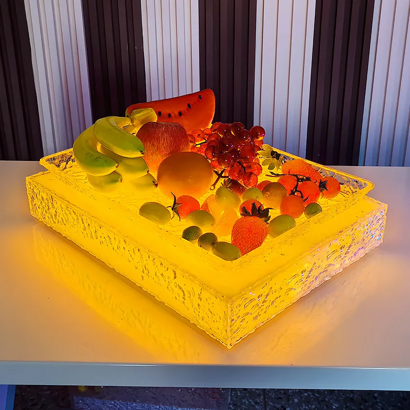 LED Rechargeable Luminous Acrylic Fruit Plate - Elegant