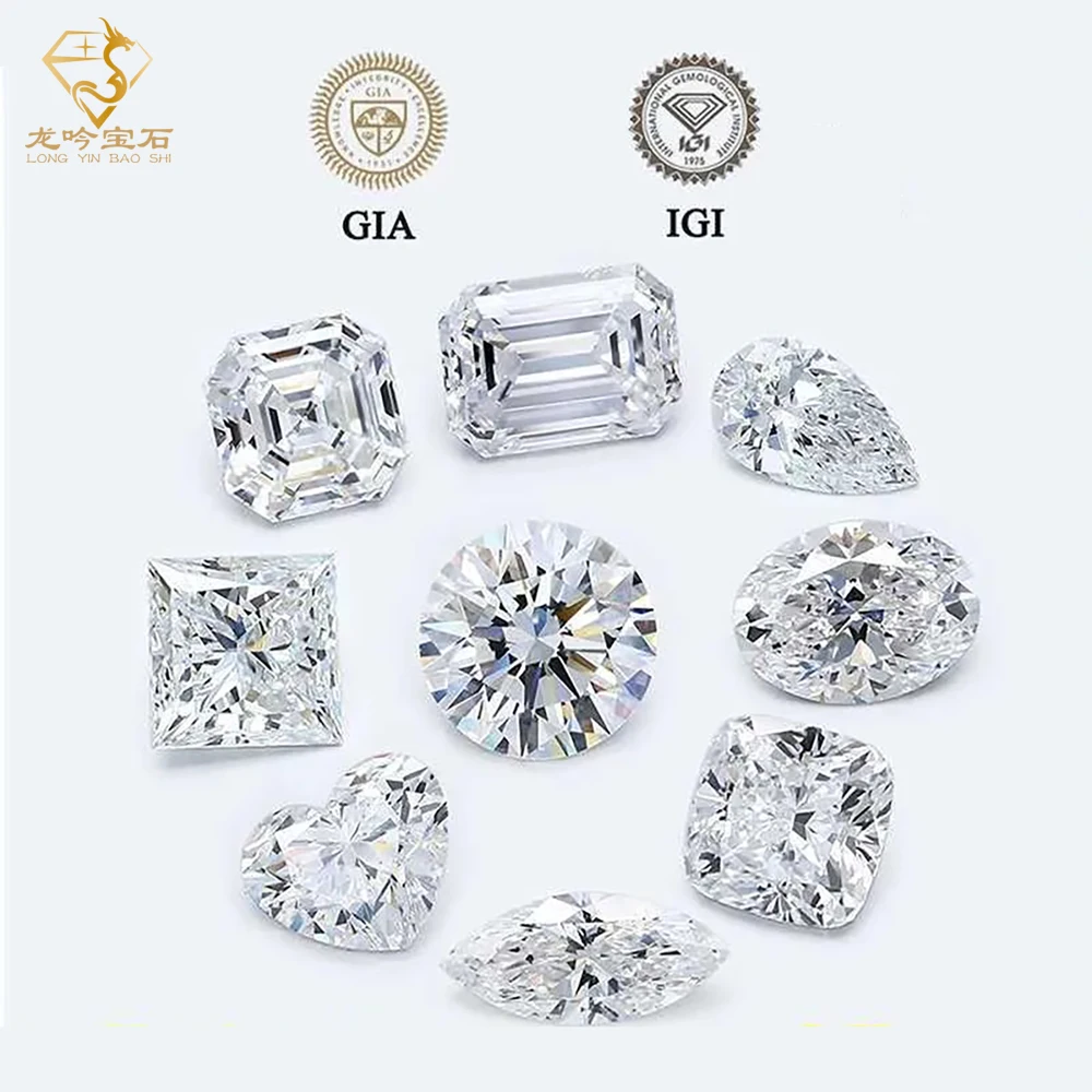 1CT 2CT 3CT 5CT IGI Certified Lab Grown Diamond DEF Color VS VVS ...
