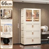 66cm-3layers+double door+Transparent White