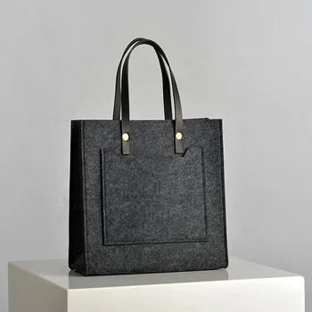 New Fashion Woman Shoulder Storage HandBag Ladies Shopping Purse Pouch Felt Totes Bag